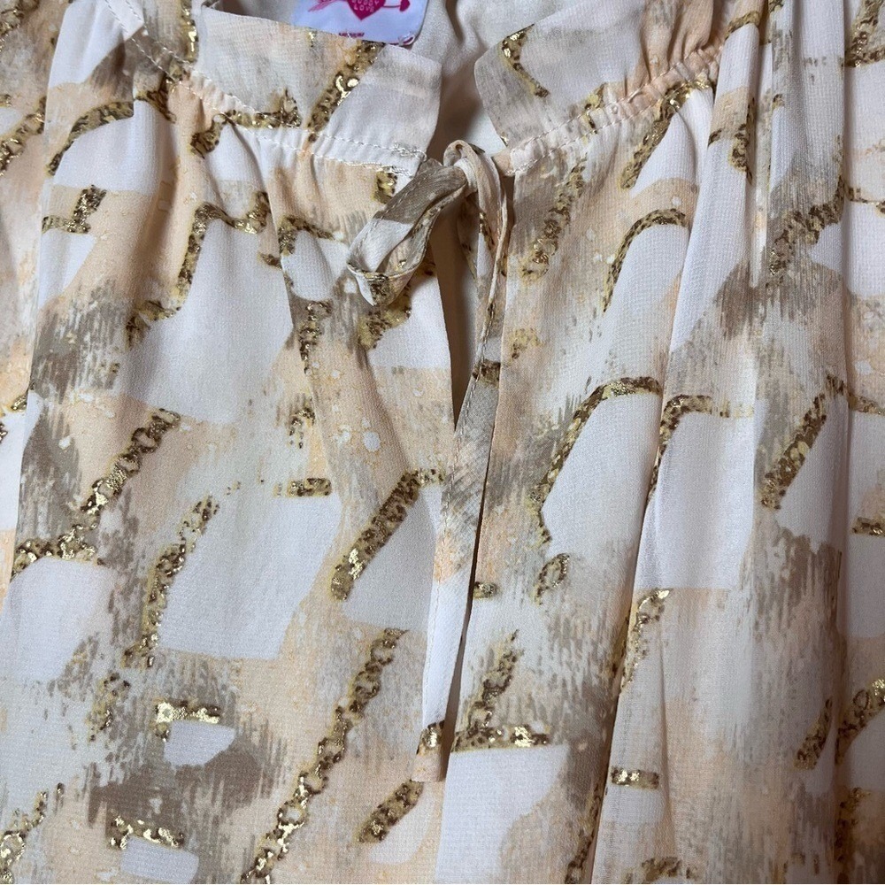 Buddy Love Cream and Gold Mini Dress Country Western style in Rodeo stretchy MD. - Picture 13 of 16